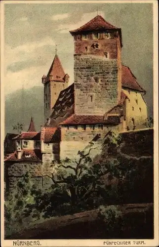 Ak Nürnberg in Mittelfranken, Fünfeckiger Turm