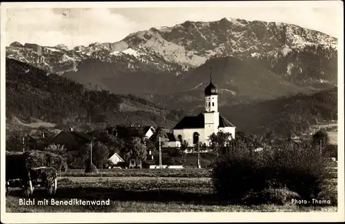 Ak Bichl in Oberbayern, Teilansicht mit Benediktenwand