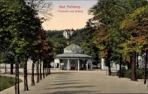 Ak Bad Meinberg am Teutoburger Wald, Trinkhalle und Schloss