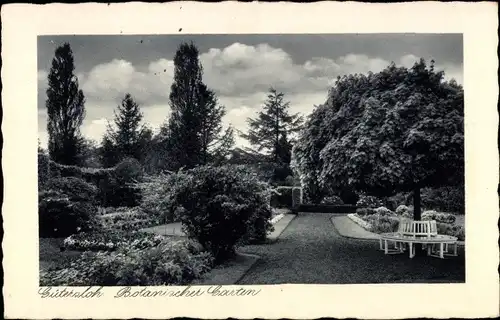 Ak Gütersloh, Botanischer Garten, Sitzbank