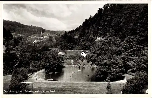 Ak Sulzburg im Markgräflerland Baden Schwarzwald, Strandbad