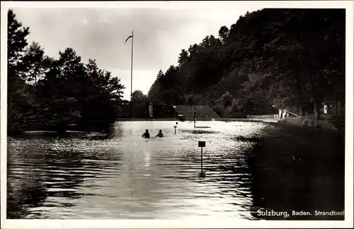 Ak Sulzburg im Markgräflerland Baden Schwarzwald, Strandbad