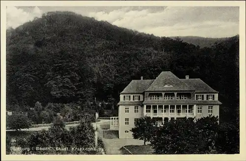 Ak Sulzburg im Markgräflerland Baden Schwarzwald, Städt. Krankenhaus