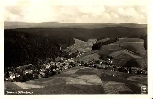 Ak Altenau Clausthal Zellerfeld im Oberharz, Panorama, Fliegeraufnahme