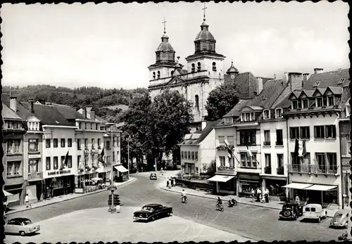 Ak Malmédy Wallonien Lüttich, Albert I. Platz und Kathedrale