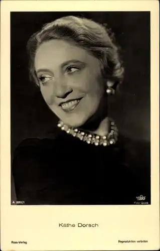 Ak Schauspielerin Käthe Dorsch, Ross Verlag A 3261 1