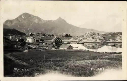 Foto Ak Digermulen Norwegen, Blick auf den Ort