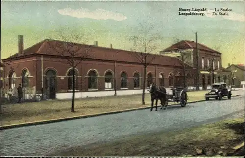 Ak Bourg Leopold Leopoldsburg Flandern Limburg, La Station