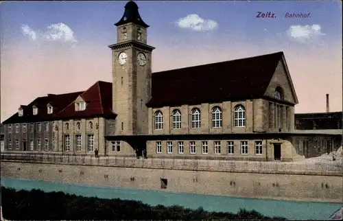 Ak Zeitz in Sachsen Anhalt, Bahnhof