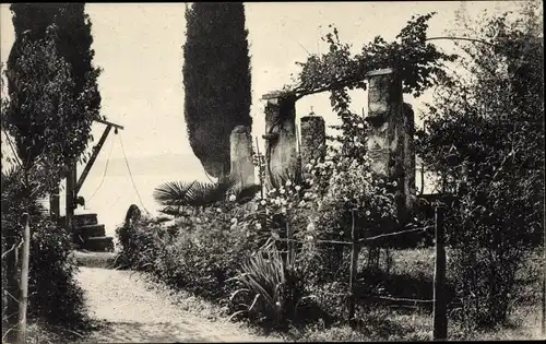 Ak Gardone Lago di Garda Lombardia, Barkenplatz