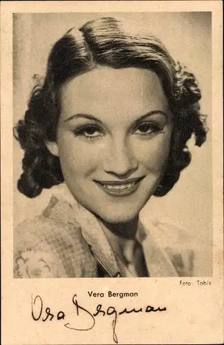 Ak Schauspielerin Vera Vergman, Portrait, Autogramm