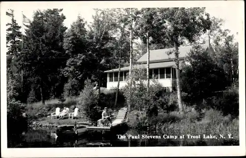 Ak New York USA, The Paul Stevens Camp at Trout Lake