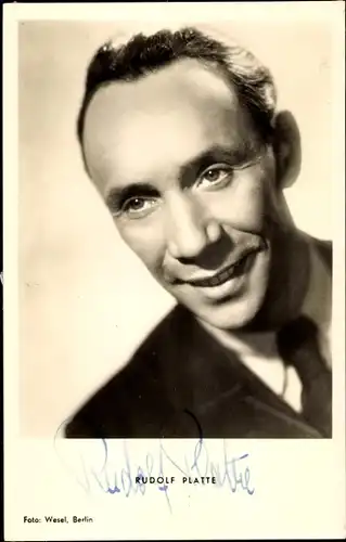 Ak Schauspieler Rudolf Platte, Portrait, Autogramm