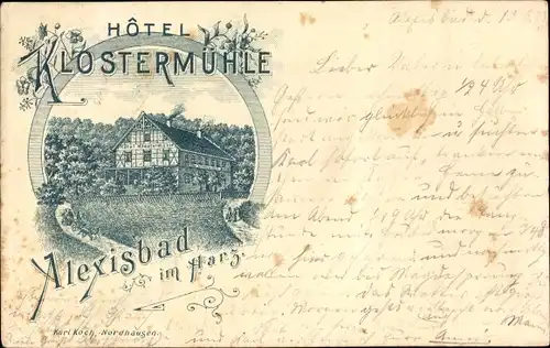 Litho Alexisbad Harzgerode am Harz, Hotel Klostermühle