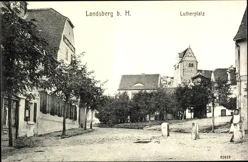 Ak Landsberg im Saalekreis, Lutherplatz