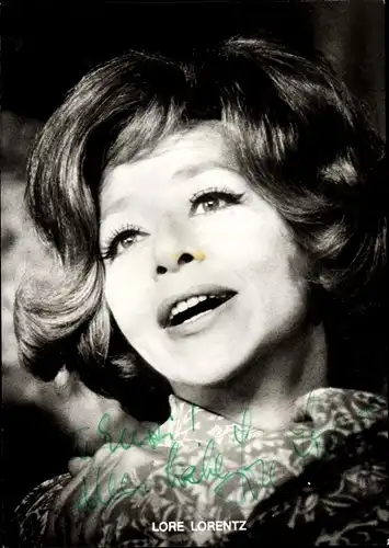 Ak Schauspielerin Lore Lorentz, Portrait, Autogramm