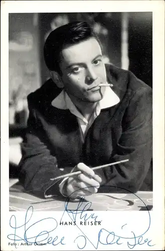 Ak Schauspieler Hans Reiser, Portrait, Autogramm, Zigarette