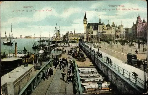 Ak Anvers Antwerpen Flandern, Le Ponton et la Terrasse Nord