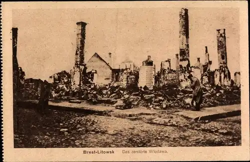 Ak Brest Litowsk Weißrussland, Das zerstörte Wlodawa, Ruinen