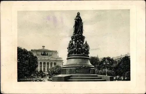 Ak Sankt Petersburg Russland, Monument de l'imperatrice Catherine II.