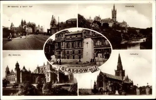 Ak Glasgow Schottland, Cathedral, University, Art Galleries