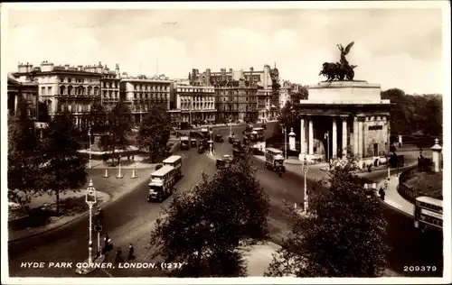 Ak London City England, Hyde Park Corner