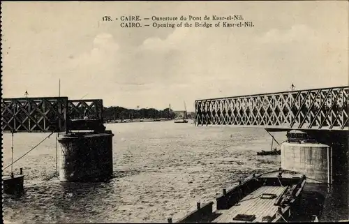 Ak Cairo Kairo Ägypten, Opening of the Bridge of Kasr-el-Nil