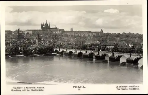 Ak Praha Prag Tschechien, Hradčany Hradschin, Karlsbrücke