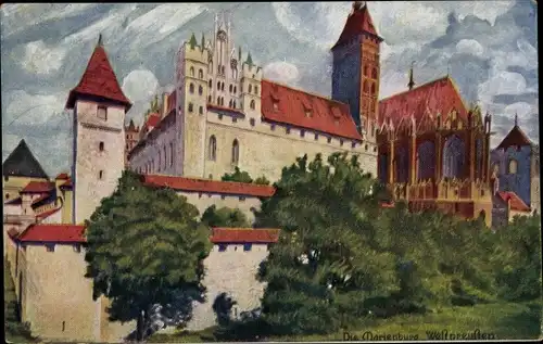 Künstler Ak Malbork Marienburg Westpreußen, Ordensburg, Kirche
