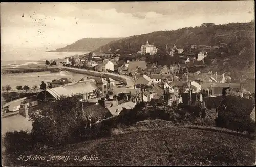 Ak Saint Aubin Kanalinsel Jersey, General View