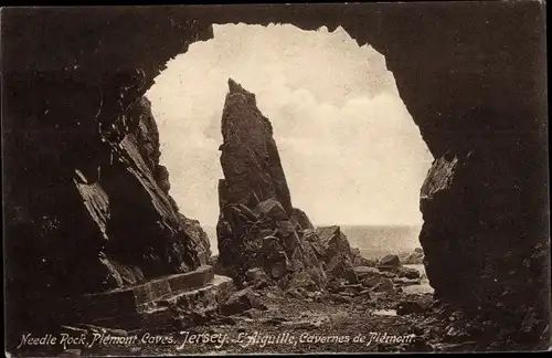 Ak Plemont Kanalinsel Jersey, Needle Rock, Caves