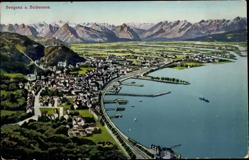 Ak Bregenz am Bodensee Vorarlberg, Gesamtansicht