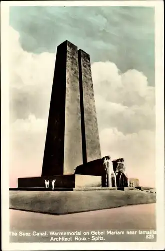 Ak Suez Ägypten, War Memorial on Gabel Mariam