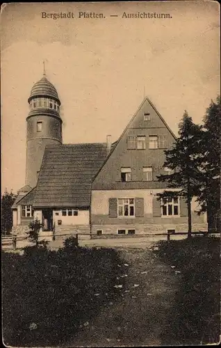 Ak Horní Blatná Bergstadt Platten Erzgebirge Reg. Karlsbad, Aussichtsturm