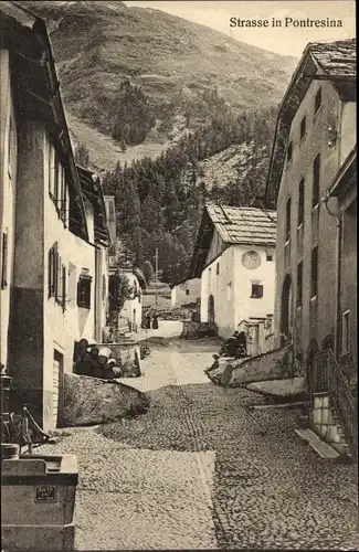 Ak Pontresina Kanton Graubünden Schweiz, Straßenpartie