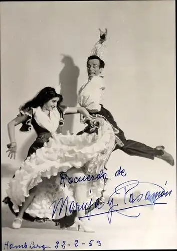 Foto Ak Tänzerin Maruja y Pasaman, Portrait, Autogramm, Tanz