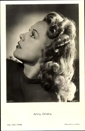 Ak Schauspielerin Anny Ondra, Portrait im Profil, Frau von Max Schmeling