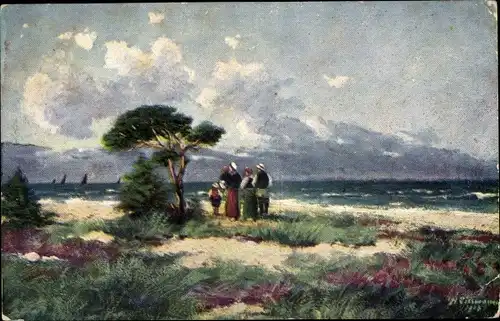 Künstler Ak Landschaft am Meer, MSP 186, 9. Torpedo Halbflottille