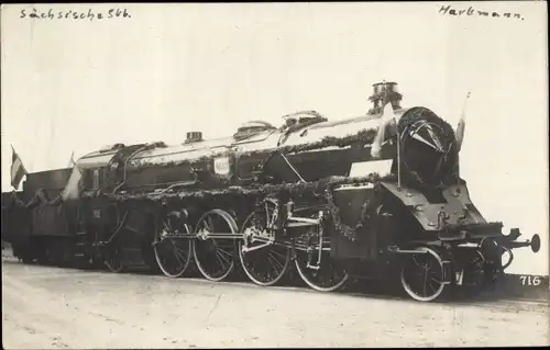 Foto Ak Deutsche Eisenbahn, Sächsische Staatsbahn, Dampflok