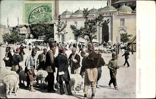 Ak Konstantinopel Istanbul Türkei, Marché de moutons, Schafmarkt