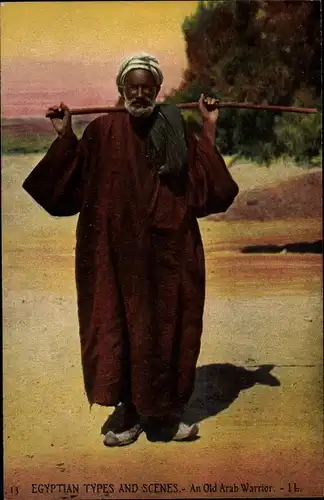Ak Egyptian Types and Scenes, An Old Arab Warrior