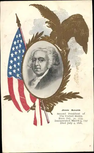 Präge Ak John Adams, Second President of The United States
