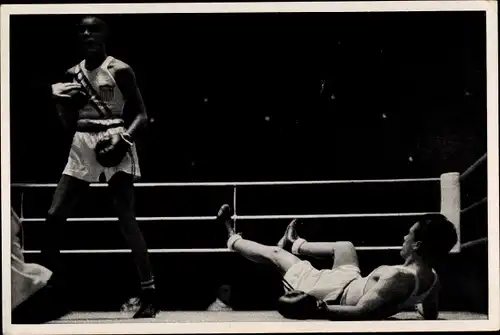 Sammelbild Olympia 1936, Boxkampf Larrazabal und Wilson