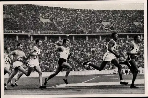 Sammelbild Olympia 1936, 800m Lauf, John Woodruff