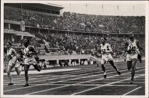 Sammelbild Olympia 1936, 400m Lauf, Williams, Brown, Lu Valla