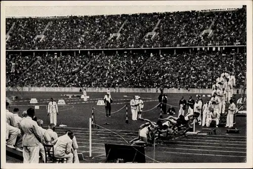 Sammelbild Olympia 1936, 800m Läufer, Sieger John Woodruff