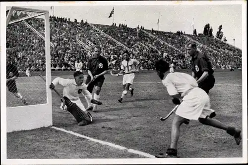 Sammelbild Olympia 1936, Hockeyspiel Deutschland Indien