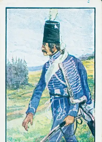 Sammelbild Deutsche Uniformen, Zeitalter Friedrichs des Großen, Serie 32 Bild 191 Husaren Korps