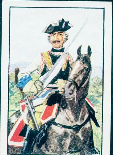 Sammelbild Deutsche Uniformen, Zeitalter Friedrichs des Großen, Serie 22 Bild 127 Kürassier