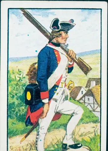 Sammelbild Deutsche Uniformen, Zeitalter Friedrichs des Großen, Serie 39 Bild 233 Musketier